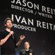 Jason Reitman and his father Ivan talk on stage at CinemaCon 2021.